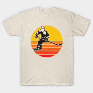 Vintage Ice Hockey Player Silhouette T-Shirt
